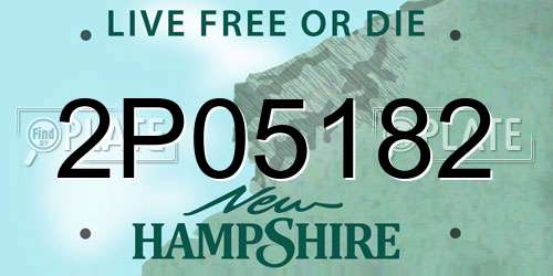 2P05182 New Hampshire License Plate