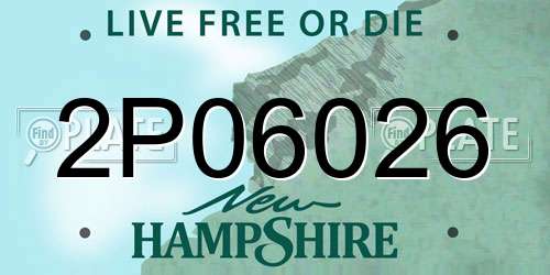 2P06026 New Hampshire License Plate