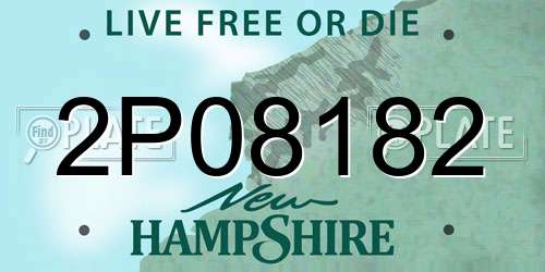 2P08182 New Hampshire License Plate