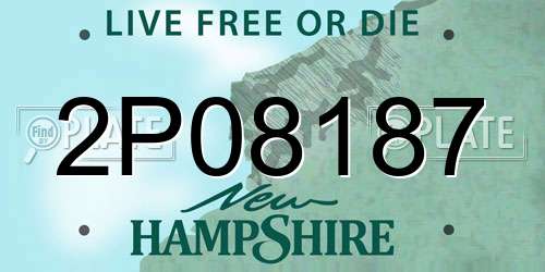2P08187 New Hampshire License Plate