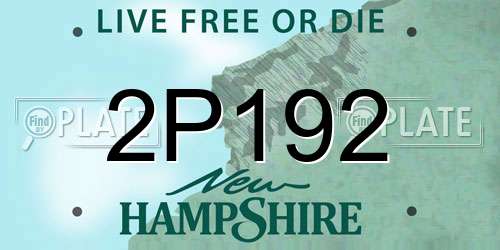 2P192 New Hampshire License Plate