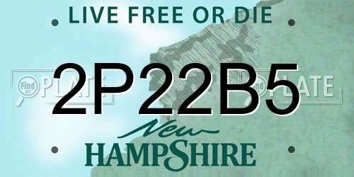 2P22B5 New Hampshire License Plate