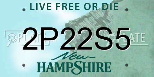 2P22S5 New Hampshire License Plate