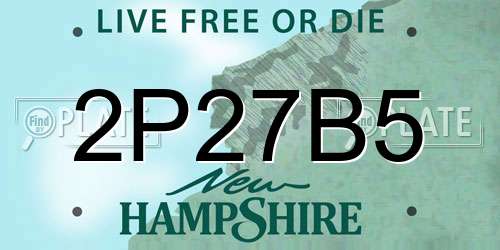 2P27B5 New Hampshire License Plate