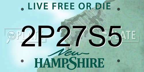 2P27S5 New Hampshire License Plate