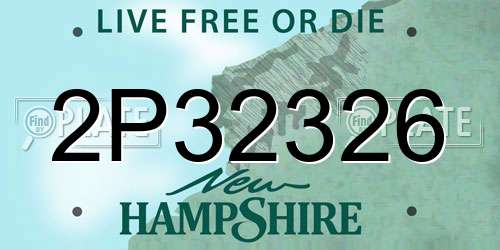 2P32326 New Hampshire License Plate