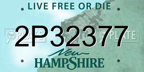 2P32377 New Hampshire License Plate