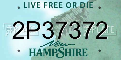 2P37372 New Hampshire License Plate