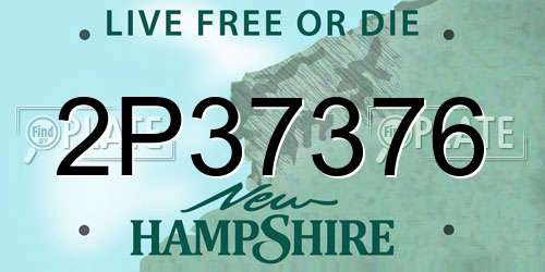 2P37376 New Hampshire License Plate