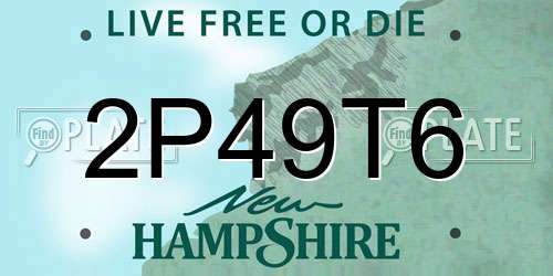 2P49T6 New Hampshire License Plate