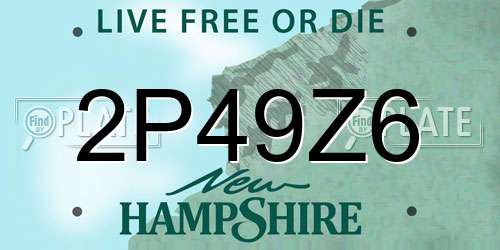 2P49Z6 New Hampshire License Plate