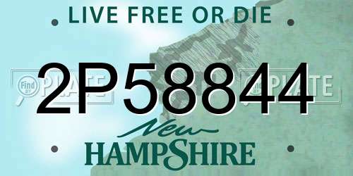 2P58844 New Hampshire License Plate