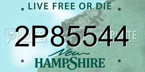 2P85544 New Hampshire License Plate