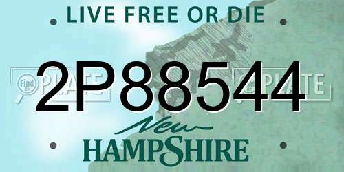 2P88544 New Hampshire License Plate