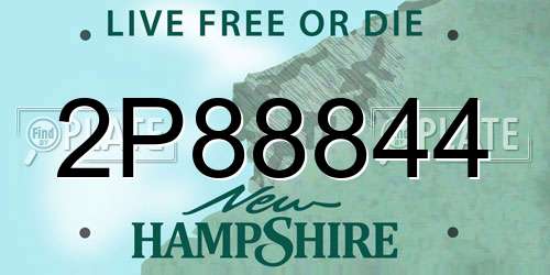 2P88844 New Hampshire License Plate