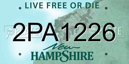 2PA1226 New Hampshire License Plate