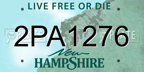 2PA1276 New Hampshire License Plate