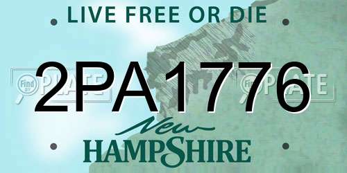 2PA1776 New Hampshire License Plate