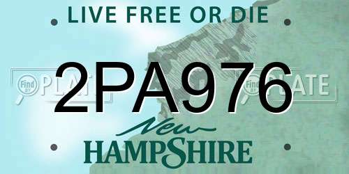 2PA976 New Hampshire License Plate