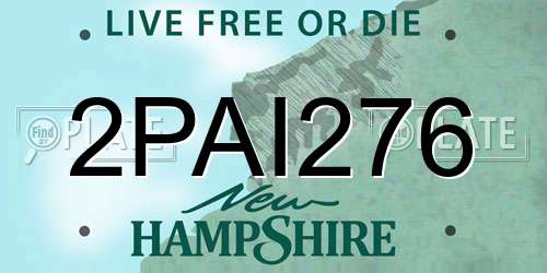 2PAI276 New Hampshire License Plate