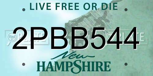 2PBB544 New Hampshire License Plate