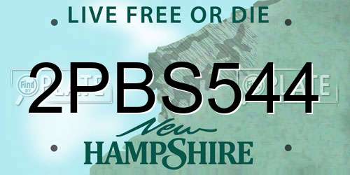 2PBS544 New Hampshire License Plate