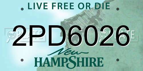 2PD6026 New Hampshire License Plate
