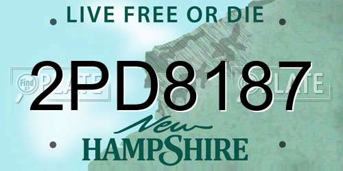 2PD8187 New Hampshire License Plate