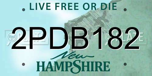 2PDB182 New Hampshire License Plate