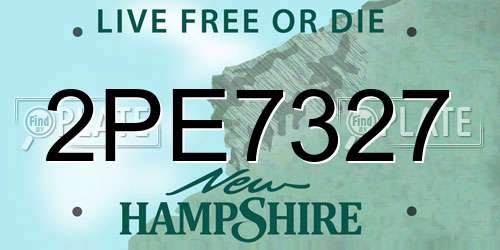 2PE7327 New Hampshire License Plate