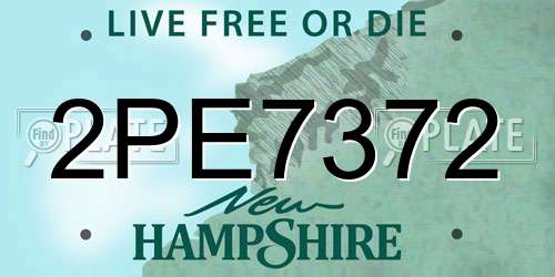 2PE7372 New Hampshire License Plate