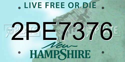 2PE7376 New Hampshire License Plate