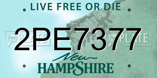 2PE7377 New Hampshire License Plate