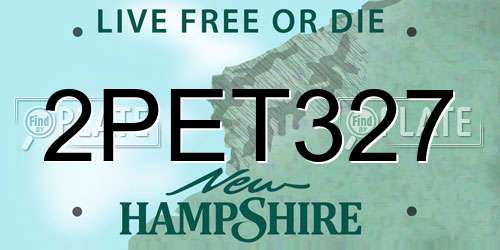 2PET327 New Hampshire License Plate