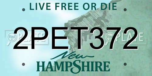 2PET372 New Hampshire License Plate