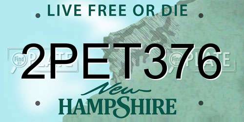 2PET376 New Hampshire License Plate