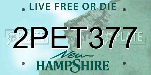 2PET377 New Hampshire License Plate