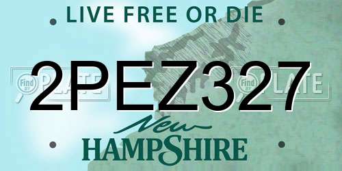 2PEZ327 New Hampshire License Plate