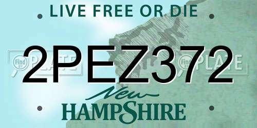 2PEZ372 New Hampshire License Plate