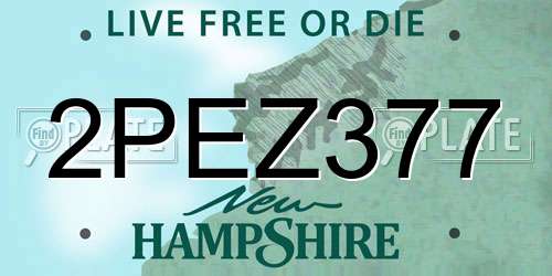 2PEZ377 New Hampshire License Plate