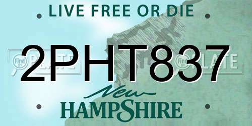 2PHT837 New Hampshire License Plate