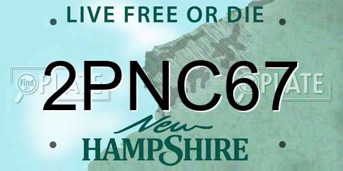 2PNC67 New Hampshire License Plate