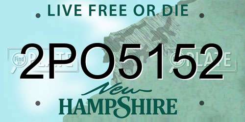 2PO5152 New Hampshire License Plate