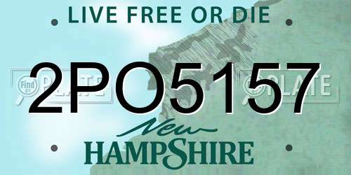 2PO5157 New Hampshire License Plate