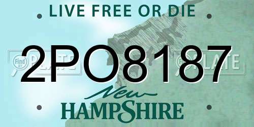 2PO8187 New Hampshire License Plate