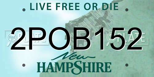 2POB152 New Hampshire License Plate