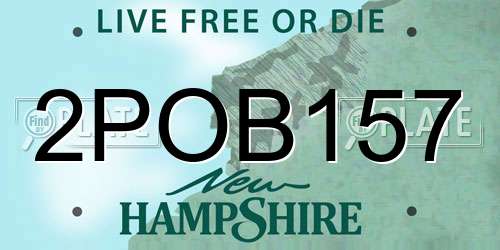 2POB157 New Hampshire License Plate