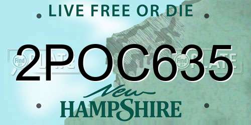 2POC635 New Hampshire License Plate