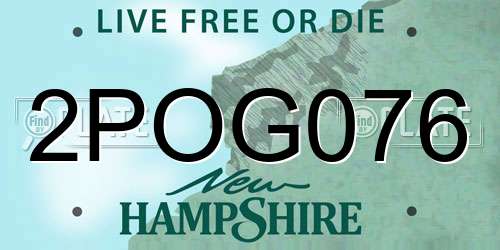 2POG076 New Hampshire License Plate