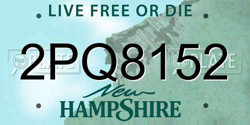 2PQ8152 New Hampshire License Plate